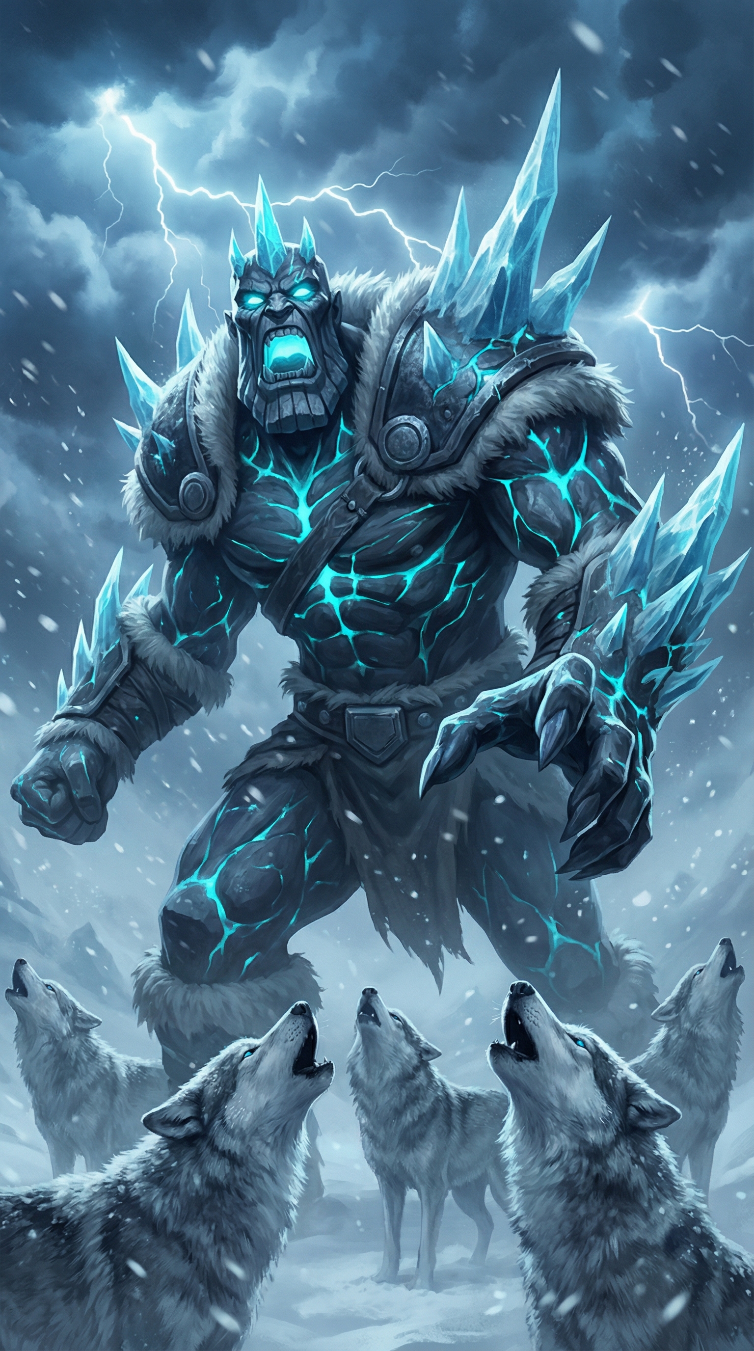 Ancient Frost King's Bioluminescent Roar
